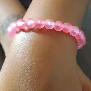 *Handmade Pink Heishi Polymer Crystal / Glass / Stone Beads Stretchy Bracel